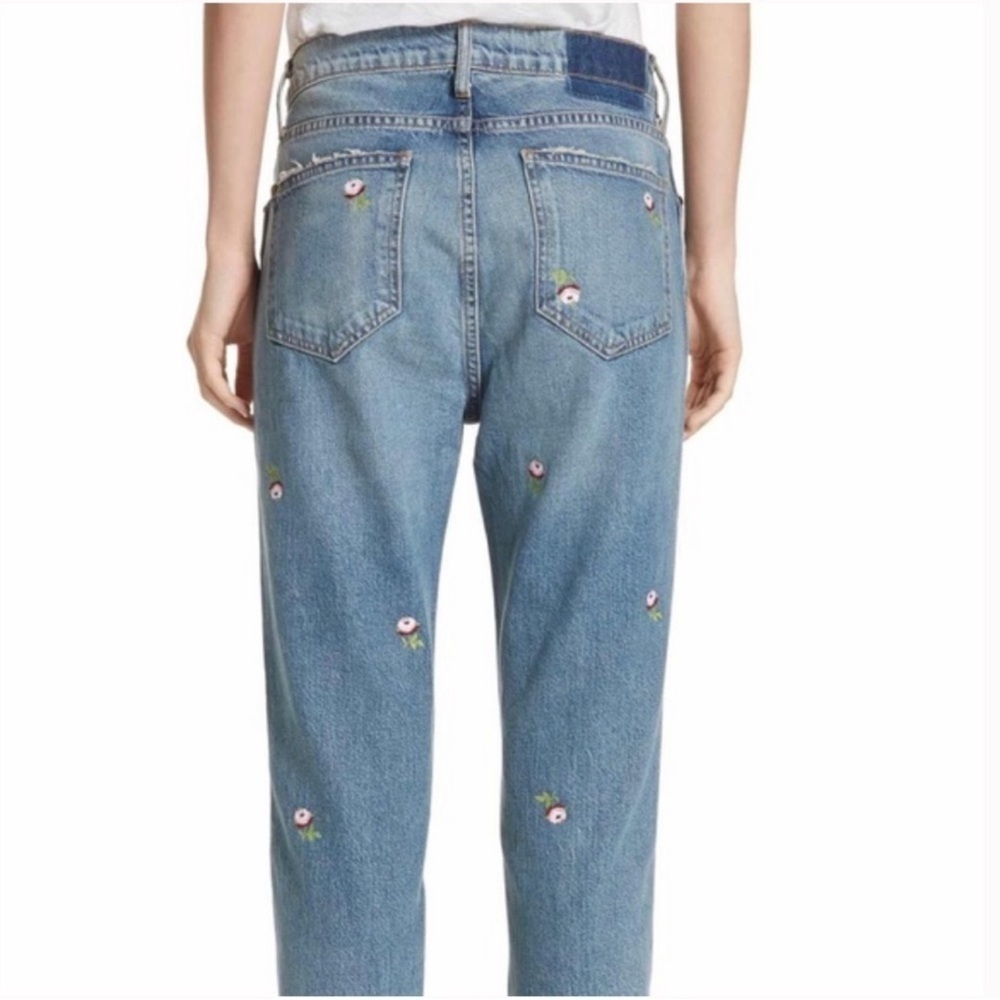 The Great The Fellow Floral Embroidered Denim Jeans - Picture 2 of 14